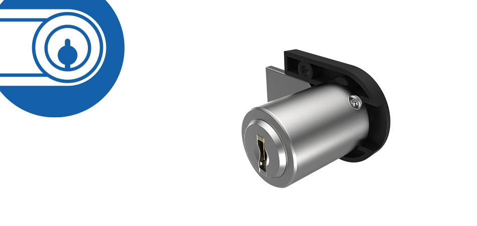 Aufschraub-Riegelschloss, mit Kunststoffplatte